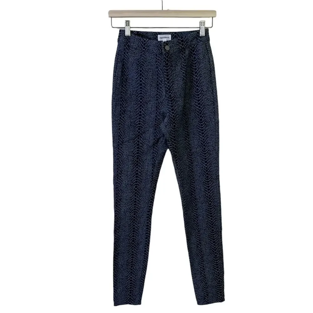 REVOLVE Superdown Snakeskin Print Pants in Navy SIZE XS